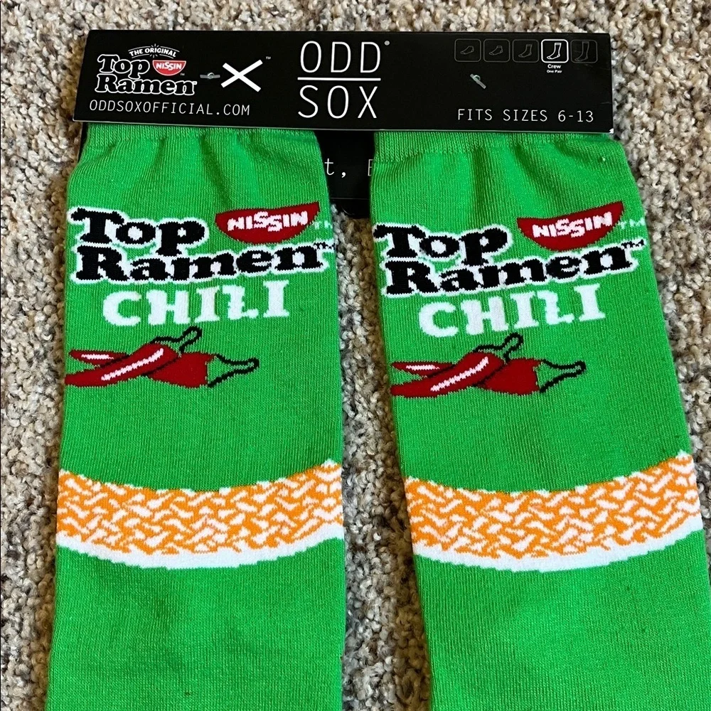 ODD SOX Top Ramen Men Socks Size 6-13 1 Pair NWT